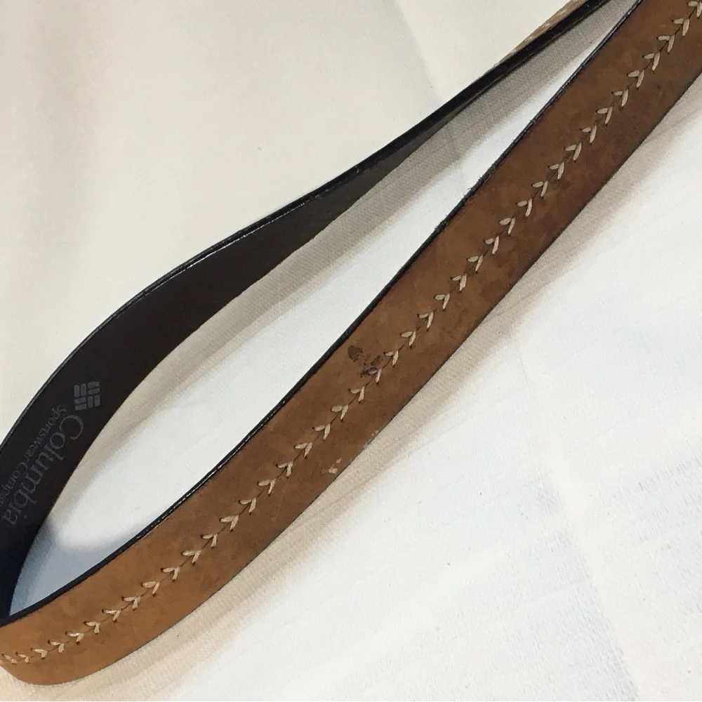 Columbia Arrow Stitch Leather Belt‎ 42